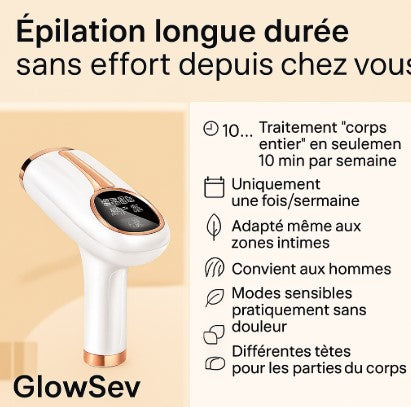 GlowSev – Appareil d’Épilation Laser Premium Compact | Épilation Permanente Technologie 2025