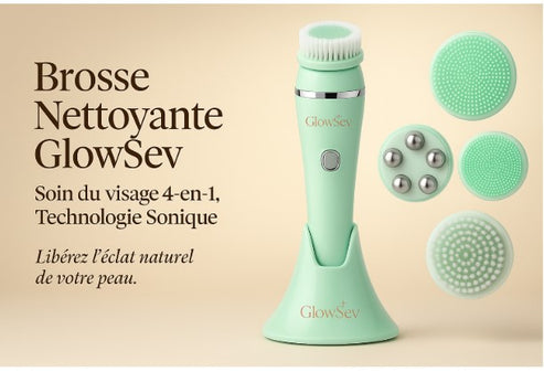 Utilisation de la Brosse GlowSev pour un soin du visage sonique