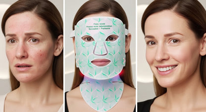 Masque LED Anti-Rides Visage et Cou 8 Couleurs - Thérapie Lumineuse Professionnelle