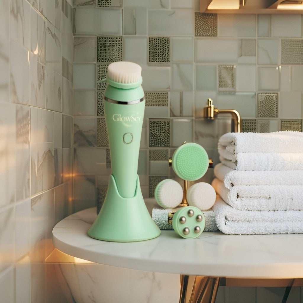 Brosse Nettoyante GlowSev – Soin du visage 4-en-1, Technologie Sonique